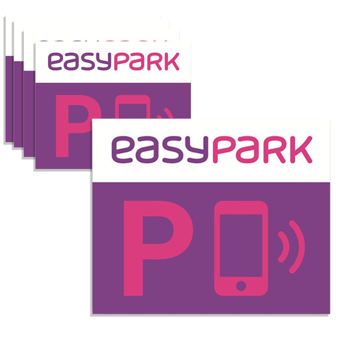 GXGM 5 Adesivi EasyPark in PVC Compatti e Resistenti Perfetti per Chi Usa l’App di Parcheggio Facili da Applicare su Vetro Interno (5x4 Cm)