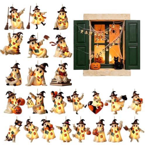 Calendario de cuenta regresiva de Halloween 24 días con colgantes para fiesta y escuela