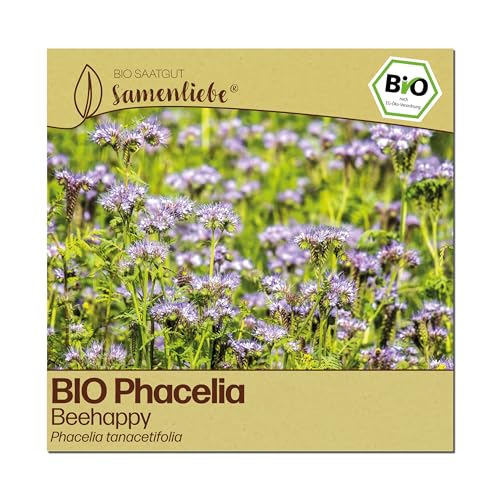 Samenliebe BIO Phacelia Samen | Beehappy - Gründünger & Bienenweide - samenfestes BIO Saatgut