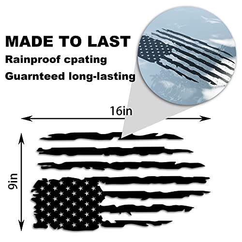 Image of Black We The People American Flag Truck Decal,Truck Tailgate Vinyl Decal,Car Decal for Men,American Flag for Computer,Truck,Car,Wall(16x9in)