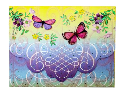 Image of Poster Foundry Charlottes butterfly Boxed Note Cards by Carol Wilson. 10 embossed 4x5 Die-Cut Notecards and Matching Envelopes in Decorative Gift Box with Magnetic Flap. NCP2510
