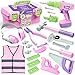 Kids Tool Set with Electric Toy Drill Tool Box for Girls, Pink Toddler Tool Set Kids Power Construction Pretend Play Tools Set Toy Hammer Tools Kit for 3 4 5 6 7 8 Year Old Girls Boy Kids Toddlers Toy