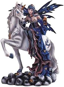 StealStreet SS-G-91464 Blue Fairy Riding Unicorn Collectible Figurine Decoration Statue Decor