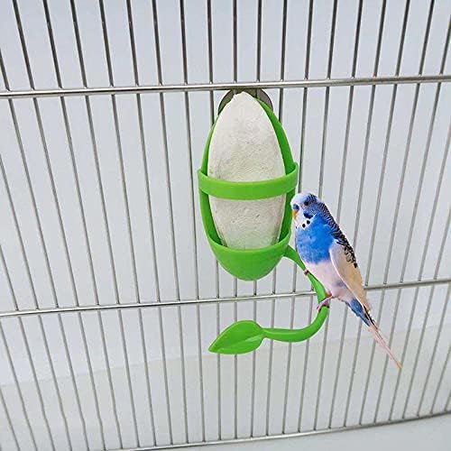 Large Cuttlefish Bone with Holder Plastic Cuddle Bone Feeding Racks Parrot Cage Stands Accessories for Parakeets Budgies Finches Birds Cockatiels Turtles Tortoise Snails for Pet Bird Supplies - Image 2