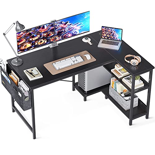 【Spazio Sulla Scrivania】 Con una dimensione della scrivania principale di 120*80*75cm, la scrivania a L di ODK offre un ampio spazio sulla scrivania per scrivere, studiare, giocare e altre attività di home office.