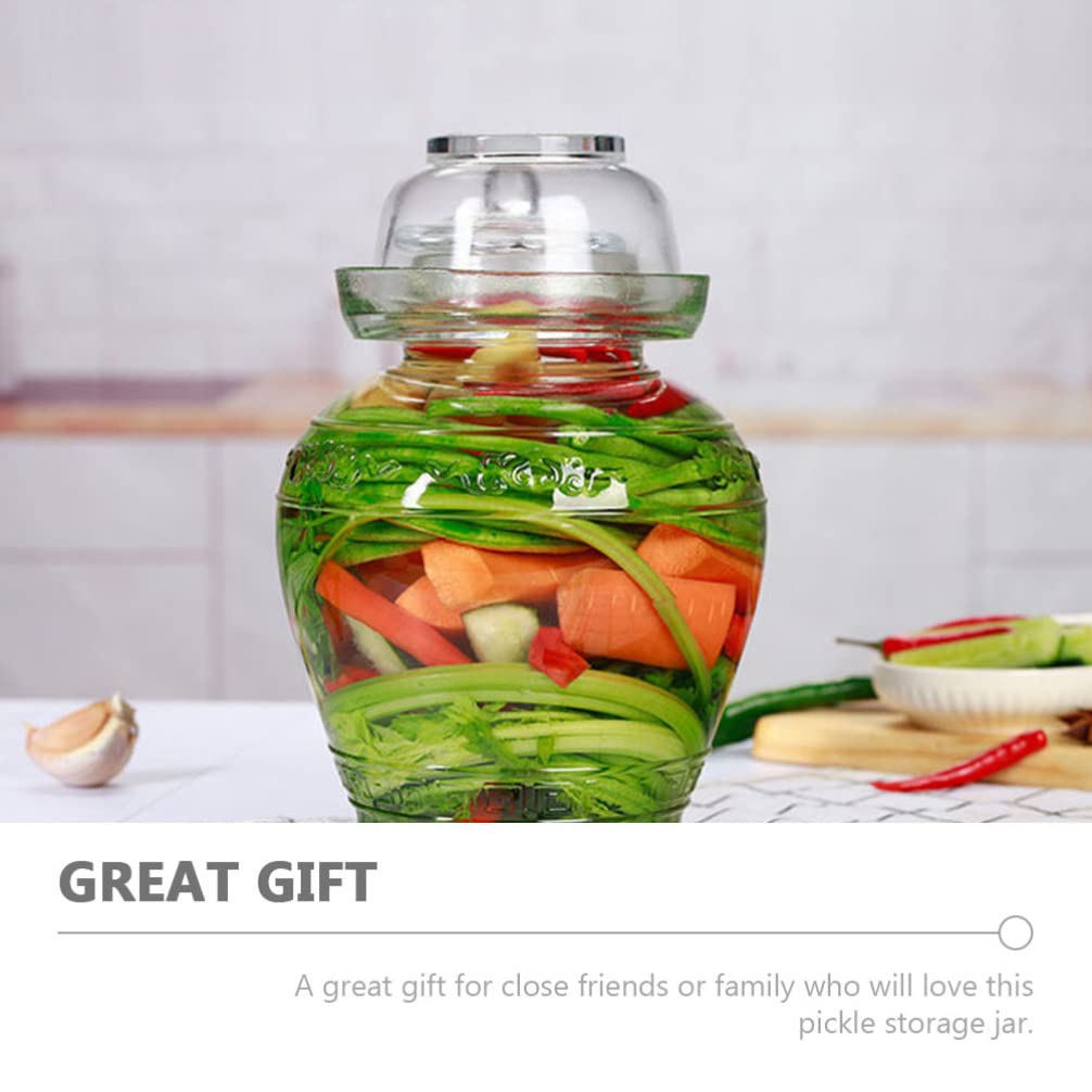 Barattolo Di Vetro Per Sottaceti 2,5 Litri Con Coperchio E Sigillo D'Acqua – Kit Fermentazione Per Verdure, Kimchi E Crauti - 2