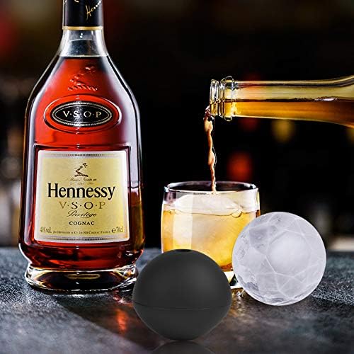 suchkawe 4 Pcs Ice Ball Mold, Food Grade Silicone Round Ice Cube Moulds Reusable Whiskey Ice Ball Maker Mould Ice Cube Tray for Freezer, Homemade Baby Food