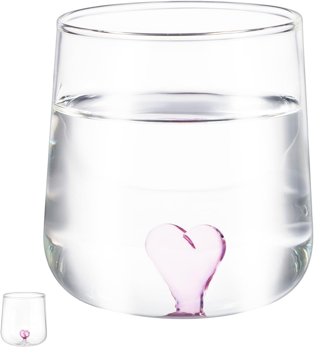 VALICLUD Heart Shaped Glass Cocktail Cup Thickened High Transparency Water Mug for Coffee Milk Wine Drinking and Table Decoration Safe Barware Couples and Family