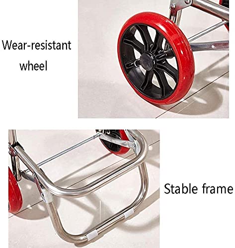 Tyuxinsd Convenient Folding Stow Away Design Festival Shopping Trolley Bag 2 Wheel Multifunctional Luggage Cart With Wheels Detachable (Color : A, Size : 34X14X100Cm) #TOP3