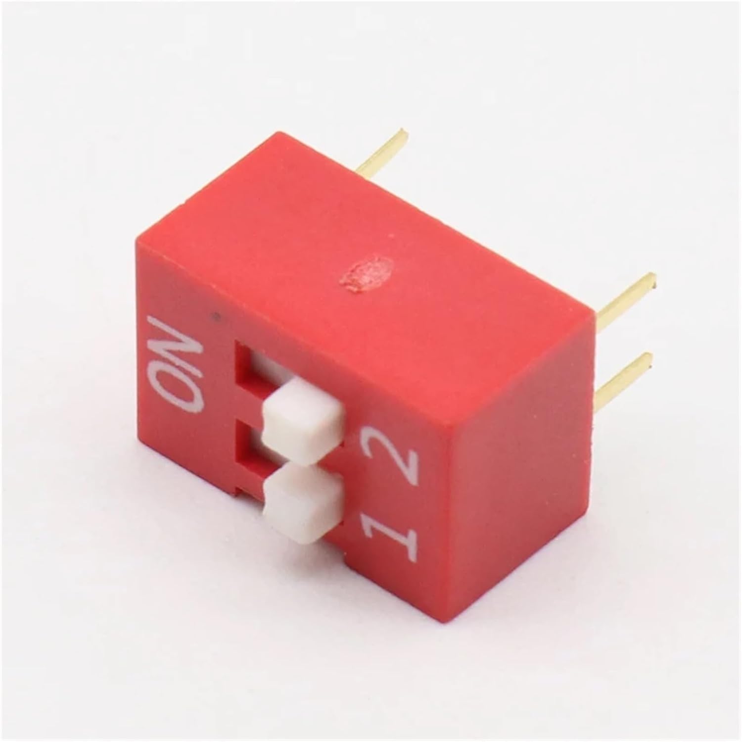 10-Pack Red 1-Position Slide DIP Switches - 2.54mm Pitch, Perfect For DIY Electronics
