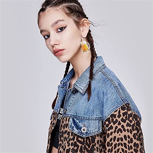 Coadipress Lifelike 3D Simulation Beer Mug Dangle Drop Earrings For Women Girls Acrylic Wine Glass Earrings Funny Food Juice Earrings Creative Party Jewelry (Beer) #TOP4
