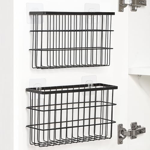 Sinnsally 2 Pack Cabinet Door Organizer,Self Adhesive Lid Organiz...