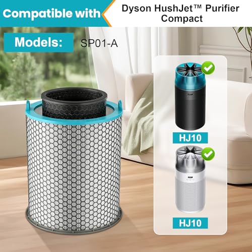 Image of HJ10 Replacement Filter Compatible with Dyson Hush-Jet Air Purifier, 3 in 1 True HEPA High-Efficiency Activated Carbon Filter for Pet Dander for Home Large Room