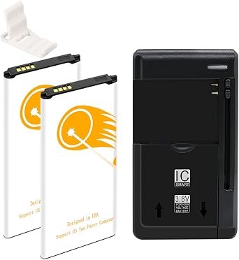 Large Capacity Boosting Standard Business 2X 6190mAh Battery Universal USB/AC Desktop Charger Folding Bracket Compatible with Samsung Galaxy S5 SM-S902L Straight Talk/TracFone