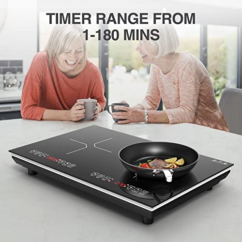 Vbgk Double Induction Cooktop, 4000W Countertop Burner Hot Plate Lcd Sensor Touch Energy-Saving Portable Induction Cooktops 2 Burner With Child Safety Lock & Timer, 110~120V #TOP1