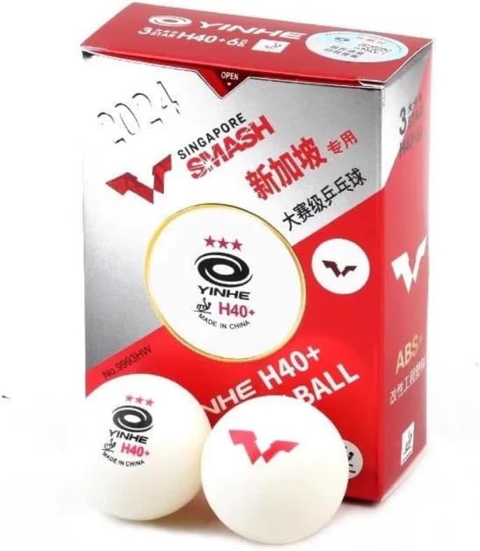 Yinhe/Galaxy 6pcs New Material H40+ 3-Star WTT Pingpong Balls, 2024 Singapore Grand Slam Table Tennis Balls, Seamed ABS ITTF Aproved Table Tennis Racket Ball