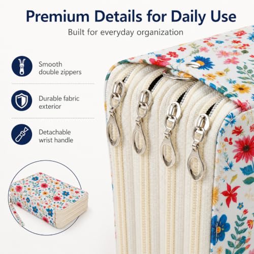 Image of 216 Slots Colored Pencil Case Organizer, 4 Layer Bag