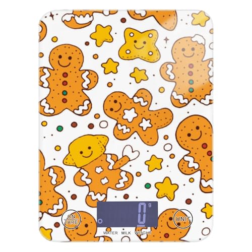 Gingerbread Men - Bilancia da cucina da viaggio con display LCD, 5 kg/5 g, con 4 unità per cuocere e arrostire la perdita di peso pesa para comida