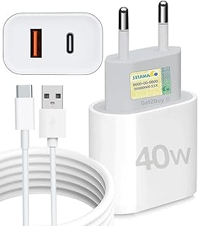Kit carregador super turbo 40w porta dupla (usb-a + usb-c) + cabo