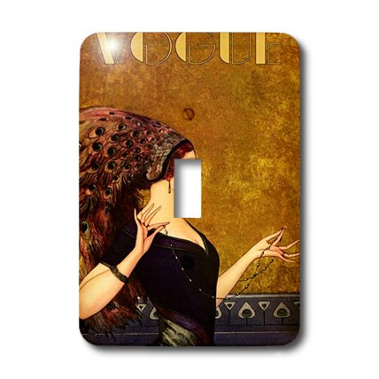 Plaque de finition interrupteur paon Art Déco pour camoufler les traces et embellir le mur