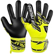 Reusch Attrakt Gold NC Finger Support Goalkeeper Gloves, Yellow/Silver/Black, Size 10