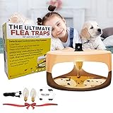Qremove Flea Trap,Indoor Flea Trap Sticky Dome Bed Bug Trap with 2 Glue Discs & 2 Replacement Lightb
