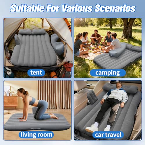 Image of Onirii Inflatable Car Air Mattress Back Seat Bed Car Camping Air Mattress Blow Up Bed,135x83 cm Portable Car Travel Mattress,Car Sleeping Mattress Bed for Small Car Universal SUV | 53 inch (L)x 32.6 inch (W) Portable Thickened Car Travel Camping Sleeping Air Mattress Blow Up Bed for Small Compact Car SUV