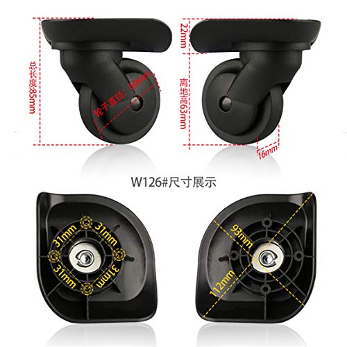 DIY Swivel Luggage Mute Wheel Suitcase Replacement Repair Wheels Parts Spinner (W126-DL)2