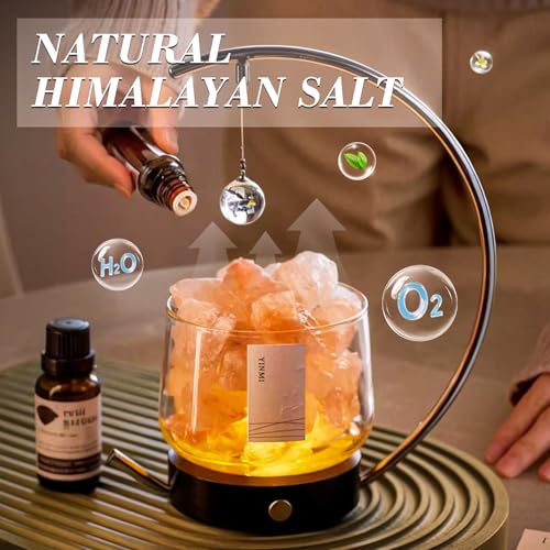 Image of Himalayan Salt Rock Lamp Night Light with DC Power Cable Crystal Lamp Comfort Lighting for SPA Bedrooms Office Outdoor Camping Lava Orange