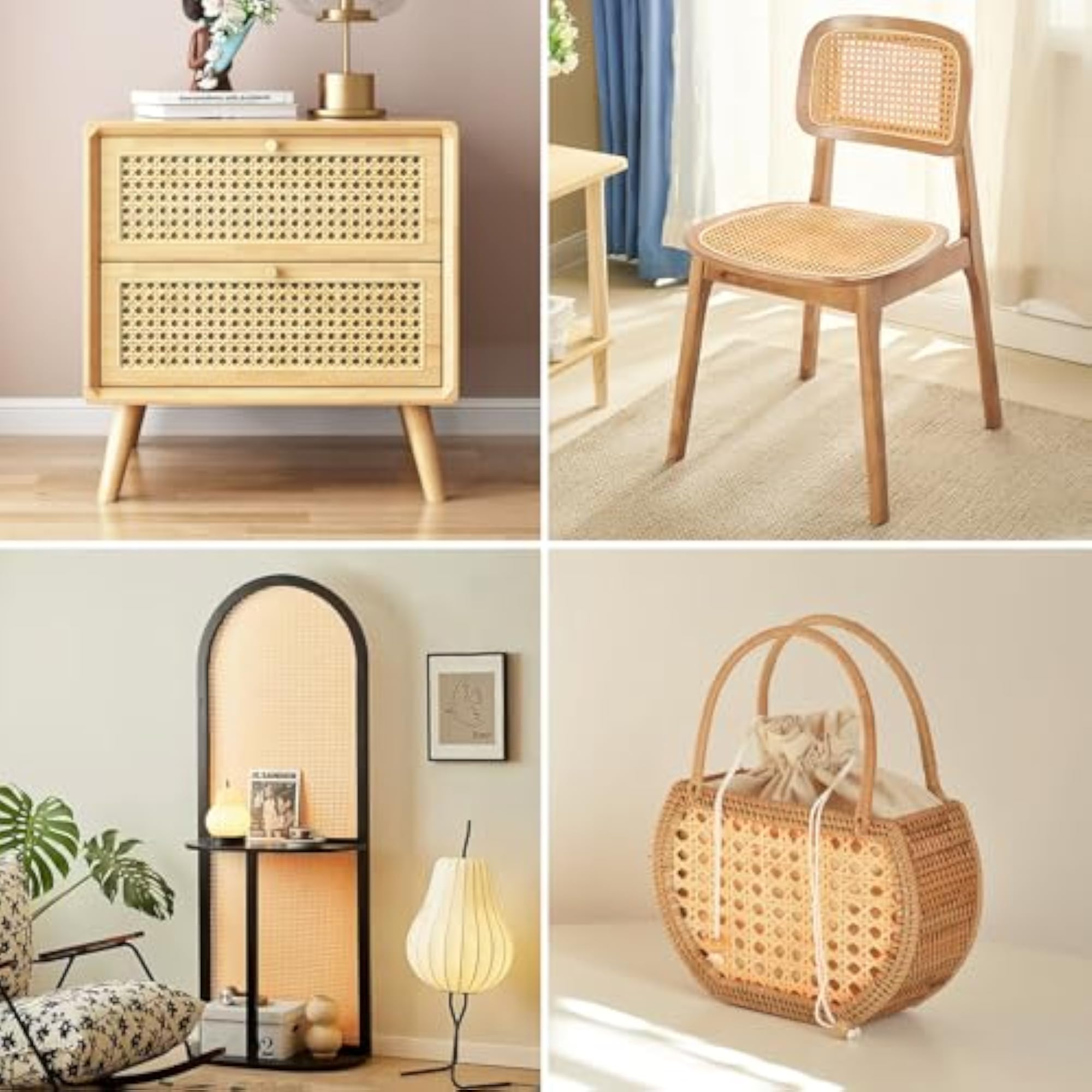 Woven Rattan Webbing Roll for DIY Home Decor Projects