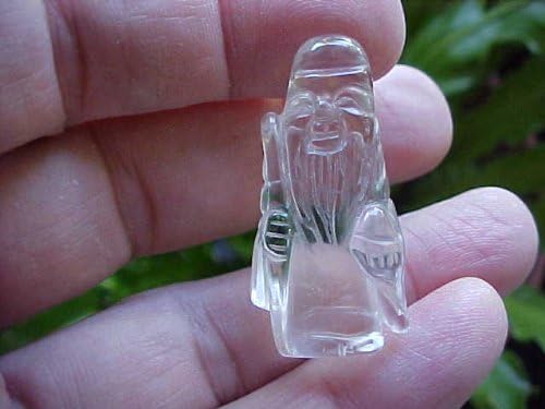 A3518 Gemqz Clear Quartz Carved Mini Confucious Cute !!!!