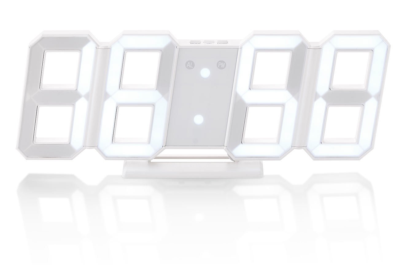 Lunartec Horloge LED Digitale Design 3D avec Fonction réveil - Grande
