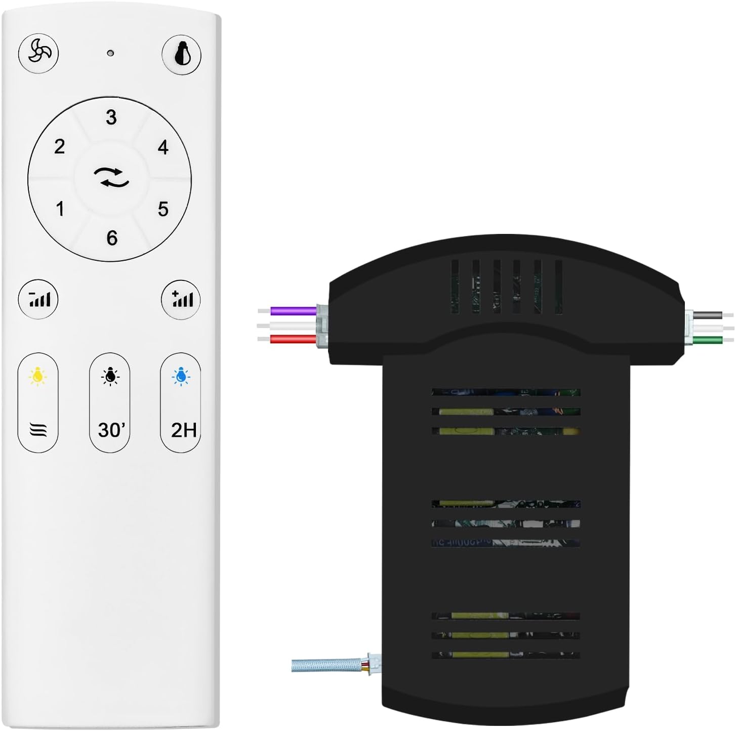 Universal Ceiling Fan Remote Control Kit 3-in-1 Ceiling Fan Light with Timer and Speed Control Wireless Remote Control and Receiver Kit for Ceiling Fan Lights