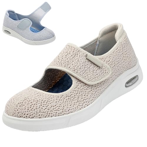 Diabetic Shoes for Men Women Extra Wide Slip on Slippers Lightweight Adjustable Closure Walking Shoes for Elderly Arthritis Swollen Feet