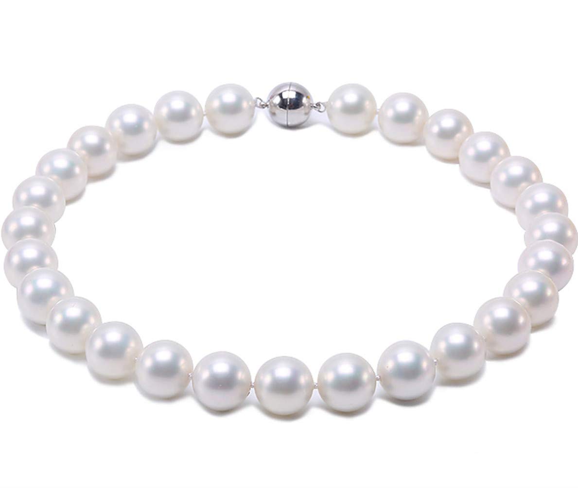 JYXJEWERLRY Fashion Women Pearl Necklace Classical 16mm White Round South Seashell Pearl Necklace for Ladies 18"