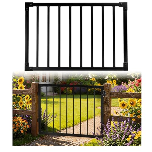 Aluminum Deck Gate 32.5in H Heavy Duty Adjustable Width (Up to 48) Easy Install Rustproof Outdoor Gate for Patio Porch & Yard Fits 36 Deck Height (No Hinge & Lock)