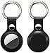 Produktbild Schutzhülle Kompatibel mit Airtags, 2 Stück PU Leder Hülle mit Schlüsselring Tragbare Schlüsselsucher Hülle Schlüsselanhänger Case (Black)