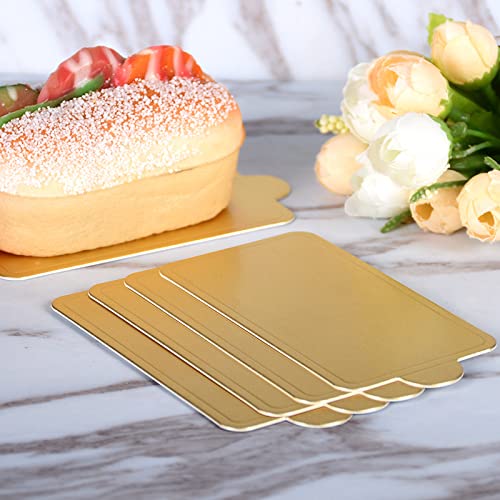 100 stuks cake boards, goud rechthoekige mousse cake kartonnen plaat cupcake dessert displays lade voor bruiloft verjaardag(S