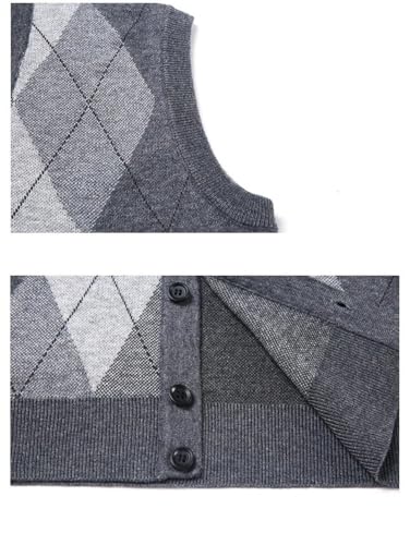 Men's Sweater Cardigan Waistcoat Thick Sleeveless Single Breasted Knit Vest3