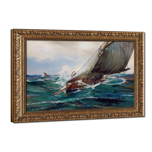 Tableau de qualité supérieure With The Wind Montague Dawson toile suspendue