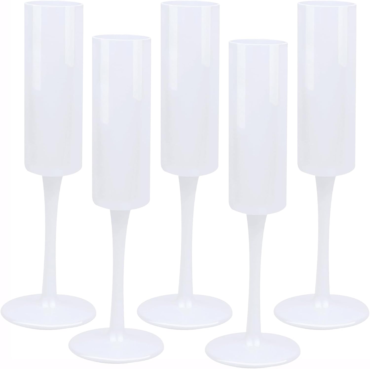 12 Pcs Halloween Black Champagne Flute 6 OZ Acrylic Champagne Flutes Plastic Tall Stemmed Glasses, Unbreakable Goblet Glasses for Wedding Anniversary Christmas Birthday Party (Black)