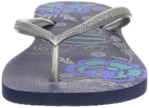 Image of Havaianas Women's Slim Organic Flip Flops, Multicoloured (Blau 0555), 8 UK (43 /44 EU) (41 /42 BR)