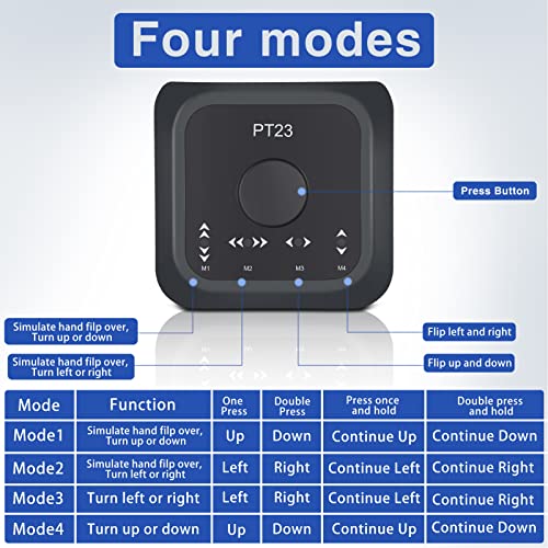 Wireless Page Turner Pedal, PT23 Bluetooth Page Turner Foot Switch for Tablets Smartphones PCs, 4 Modes, Rechargeable Music Page Turner Controller for IOS, for Android, for Win - Image 3