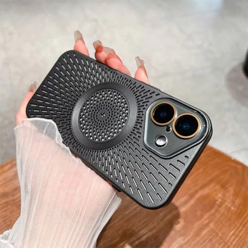 Coque iPhone 12 Pro noire magnétique et respirante pour recharge sans fil