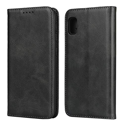 Étui en cuir synthétique gris foncé iCoverCase de qualité pour Galaxy A10e