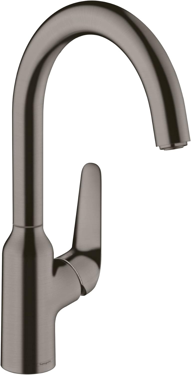 hansgrohe Focus N 14-inch Tall 1-Handle Bar Faucet in Brushed Black Chrome, 71802341 hansgrohe Focus N 14-inch Tall 1-Handle Bar Faucet in Brushed Black Chrome, 71802341