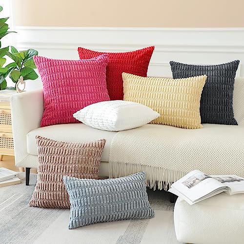 Housse de coussin lavable en velours doux et zippée pour canapé