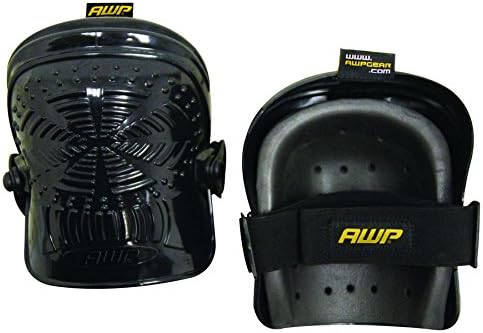 1L-326 Non-Marring Rubber-Cap Knee Pads, Black