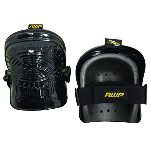 AWP 1L-326 Non-Marring Rubber-Cap Knee Pads, Black