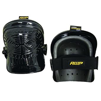 AWP 1L-326 Non-Marring Rubber-Cap Knee Pads, Black